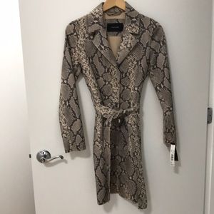TAHARI Snake Embossed Trench Coat